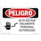 Signmission OSHA, High Voltage Authorized Personnel Spanish, 10in X 7in Rigid Plastic, OS-DS-P-710-LS-1340 OS-DS-P-710-LS-1340 - alternate 1